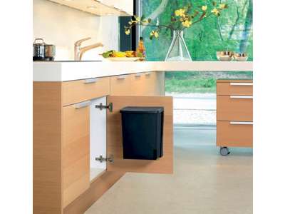 Spand til ophæng med låg SORT (a)