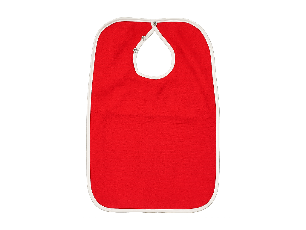 Hagesmæk frotté med vandtæt bagside RØD 35x51cm