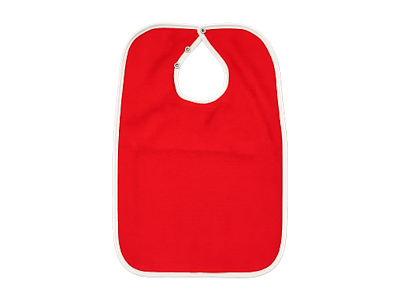 Hagesmæk frotté med vandtæt bagside RØD 35x51cm