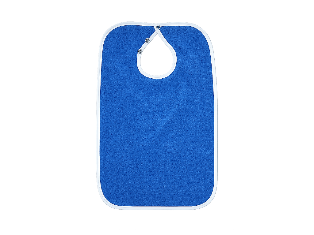 Hagesmæk frotté med vandtæt bagside BLÅ 35x51cm