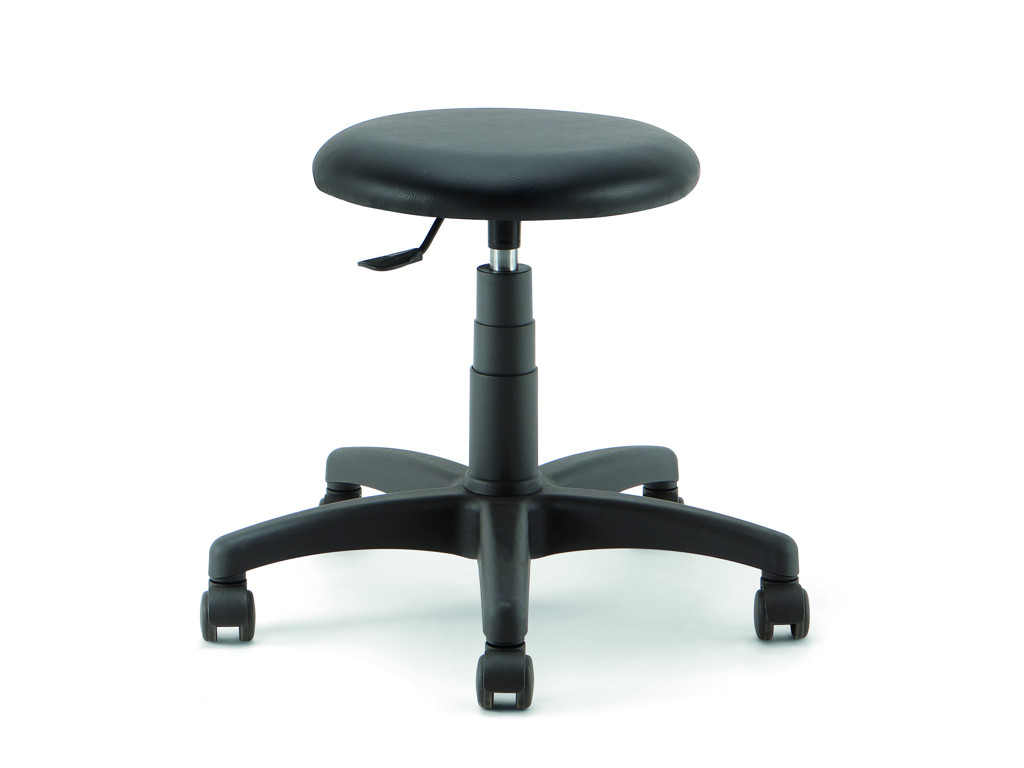 Taburet på hjul SORT