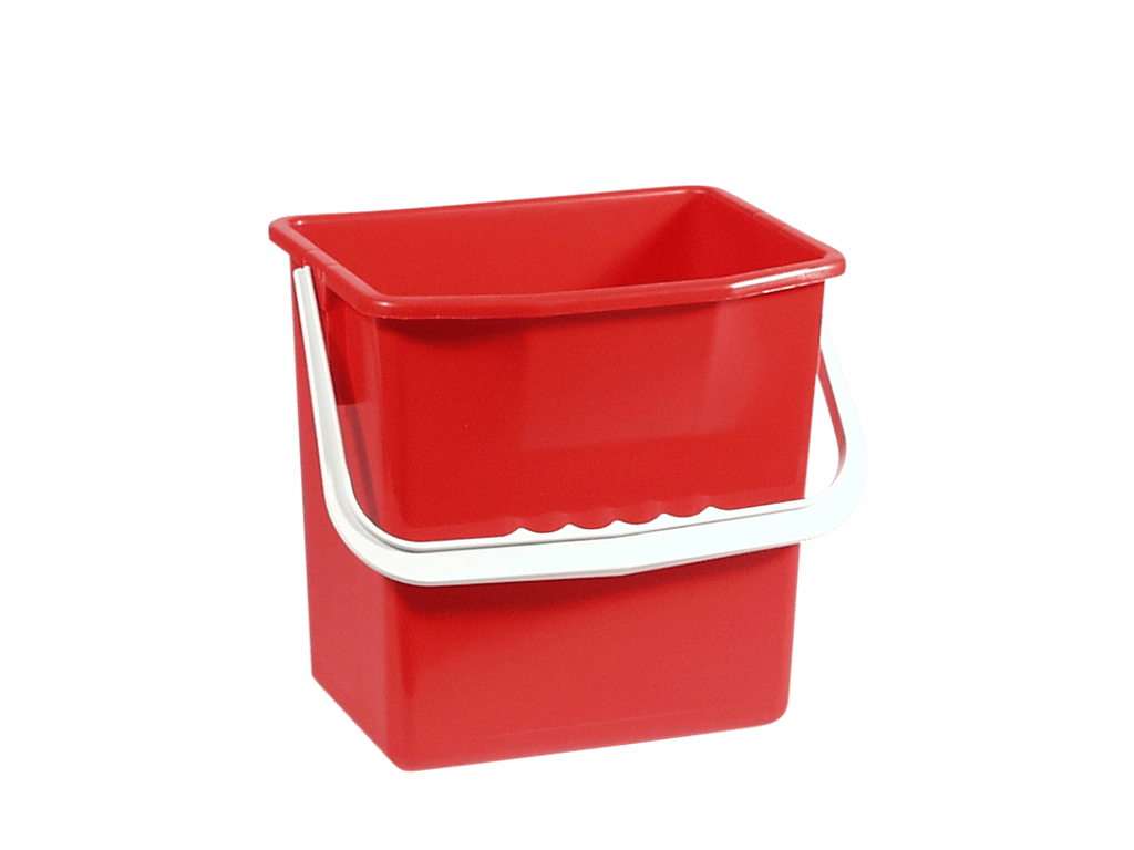 Firkantet spand RØD 6 liter