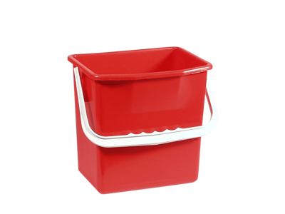 Firkantet spand RØD 6 liter