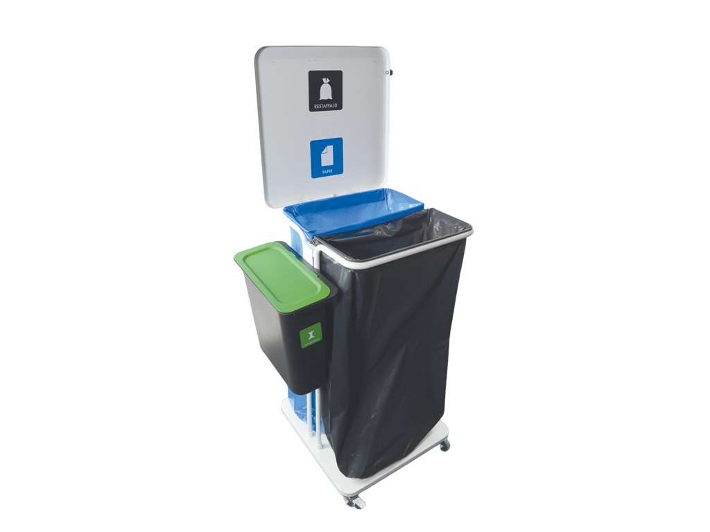 Affaldsspand Sort 10lt til affaldsstativ på hjul