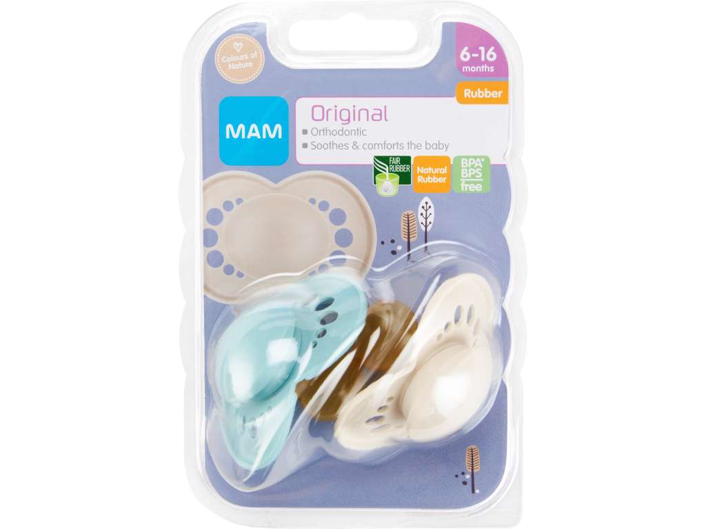Sut naturgummi MAM 6-16måneder a 12 stk.