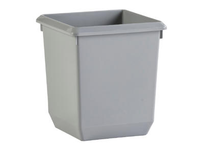 Papirkurv plast firk. 21 lt. Grå 28x28 H31cm (c)