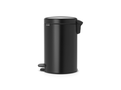 Pedalspand, 12 liter, 41,1 x 25,1 x 33,8 cm, soft close-låg, plast inderspand, mat sort – Brabantia NewIcon