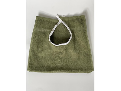 Hagesmæk frotté med tryklås OLIVENGRØN 30x50cm