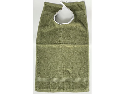 Hagesmæk frotté med tryklås OLIVENGRØN 30x50cm