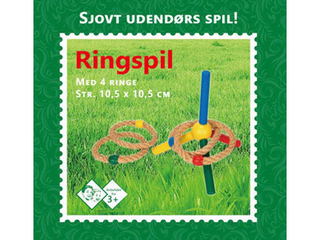 Ringspil træ med 4 ringe
