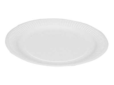 Flad ubehandlet paptallerken 23 cm á 500 stk.
