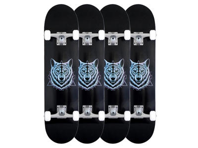 Skateboard 7,25"x29,2" Wolf 4 stk.