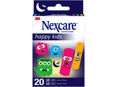 Hæfteplaster strips Monstre 12 x 20 stk.