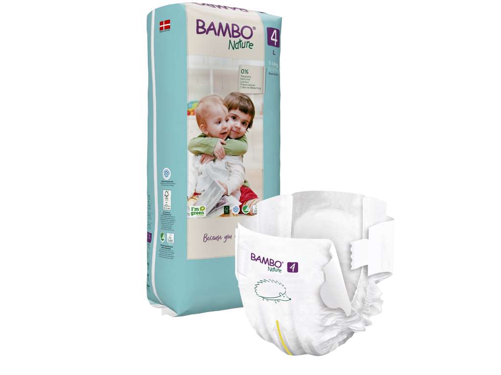 Børneble Maxi, størrelse 4 (7–14 kg), 144 stk., Bambo Nature ECO bleer