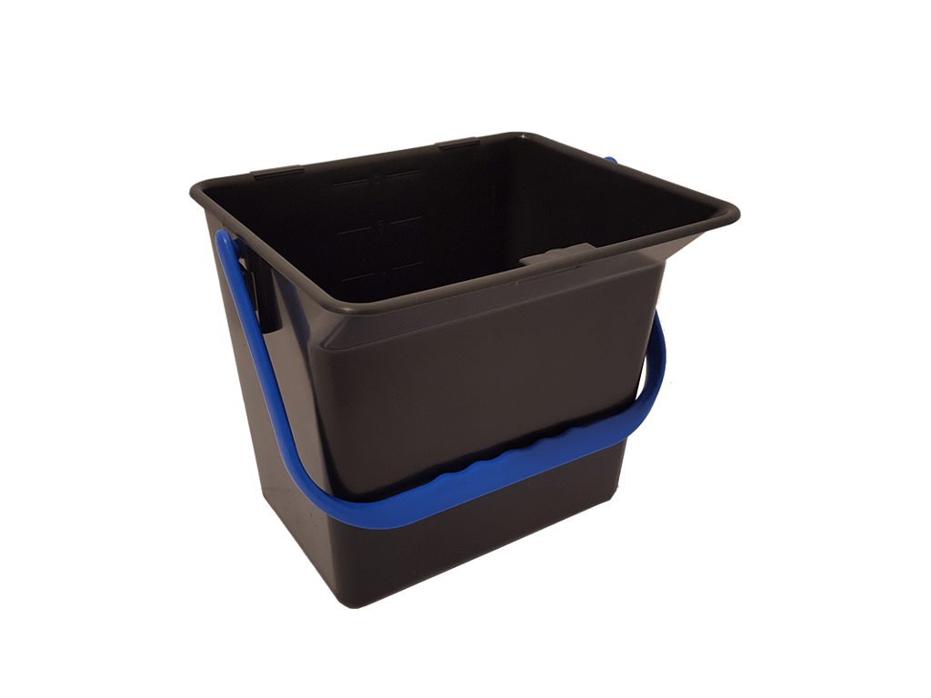 Spand, firkantet 6 lt  SORT/blå