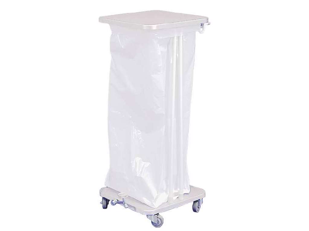 Affaldsstativ på hjul med pedal 60 liter