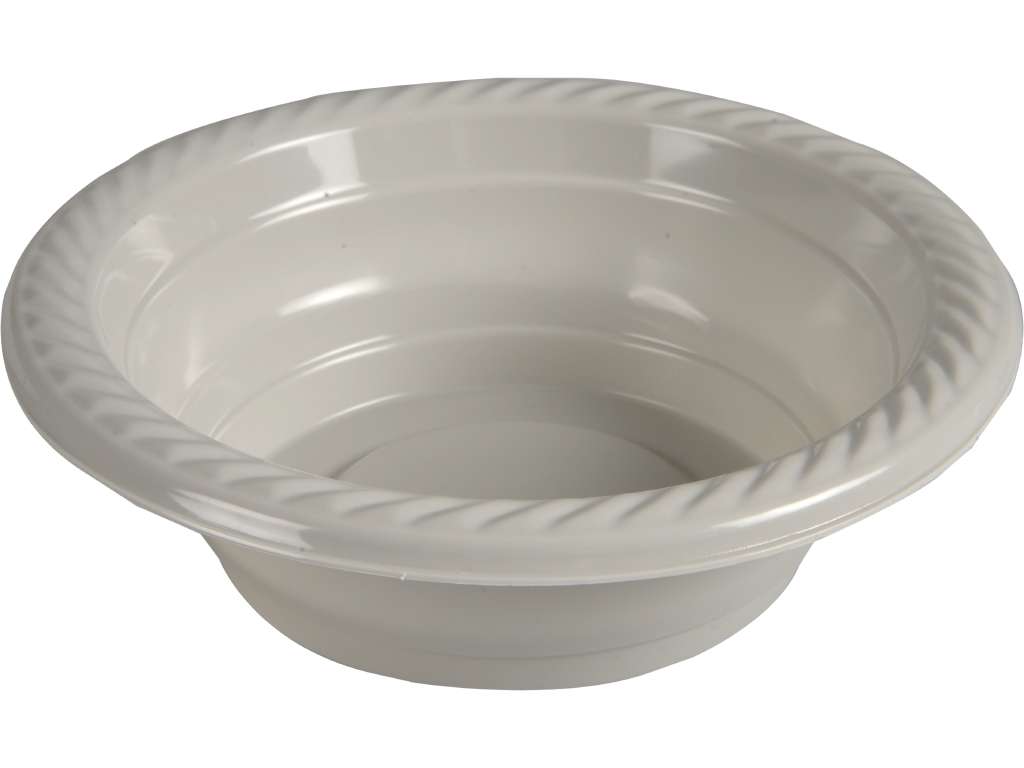 Plast flergangstallerken Dyb 17cm 400stk. grå 100%genbrug