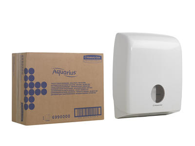 Dispenser Aquarius dobbelt HVID til foldet toiletpapir