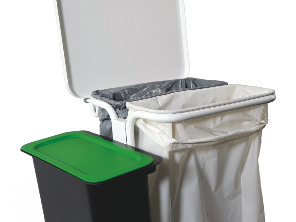 Låg Grøn til affaldsspand 10lt til affaldsstativ på hjul