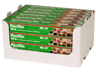 Husholdningsfilm uden PVC 0,3 x 60 m 24 ruller