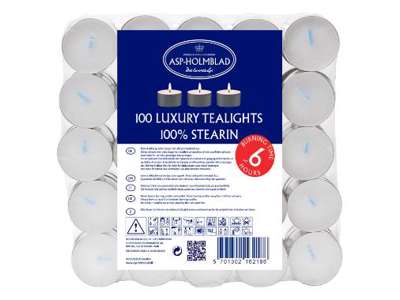 Fyrfadslys 6-timer, ren stearin, 100 stk.