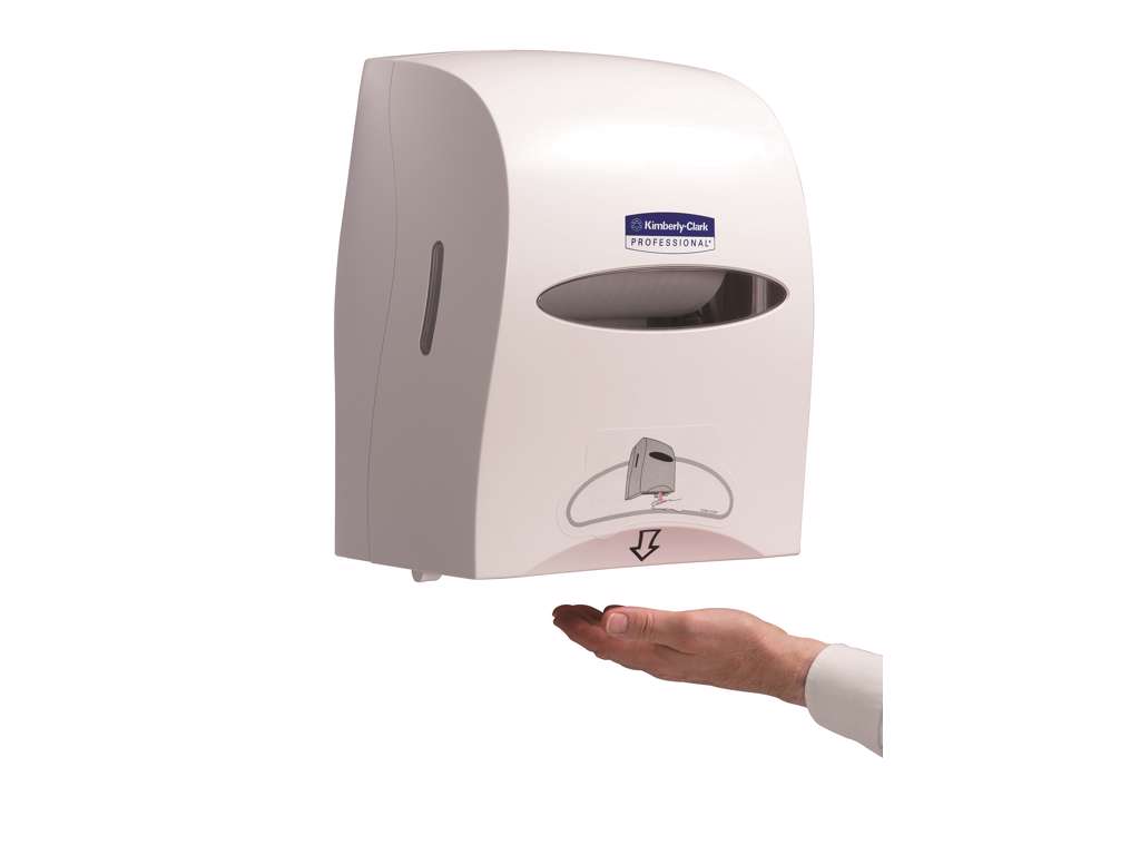 Berøringsfri dispenser til håndklæderulle