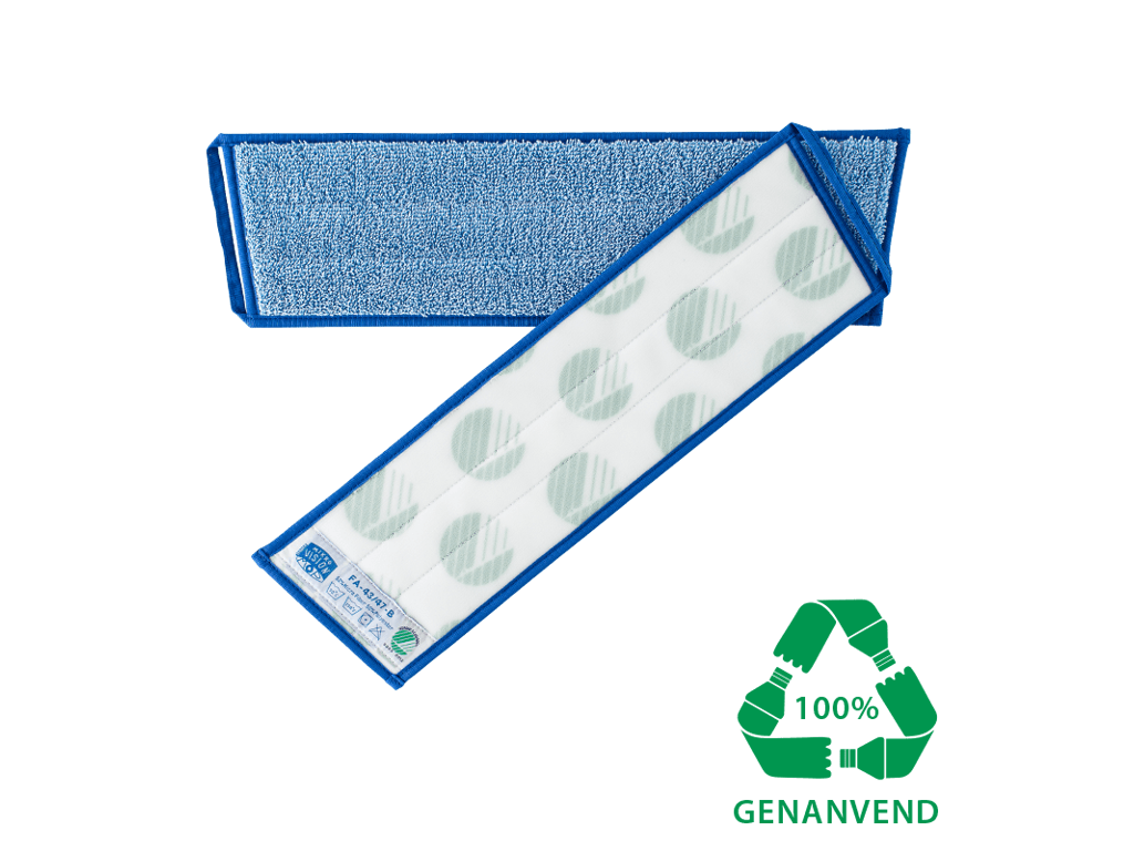 Fladmopgarn i microfiber til fremfører med velcro 40 cm  Blå