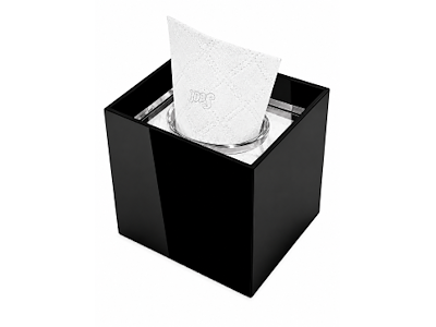Dispenser til bord, næsepapir, sort plexi, 13,5 × 10 × 12 cm
