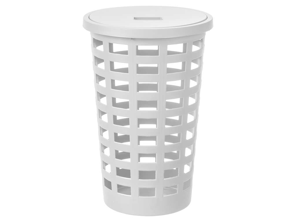 Vasketøjskurv med låg 54 liter Hvid