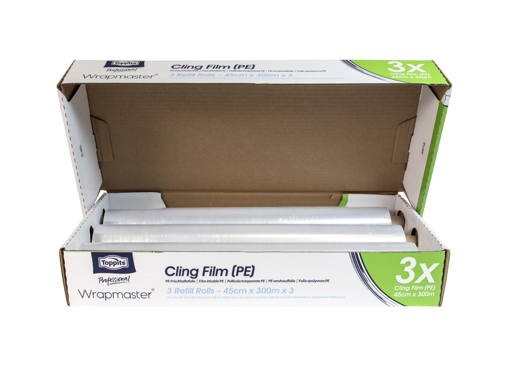 Wrapmaster film PVC-fri 45 cm x 300 m á 3 ruller