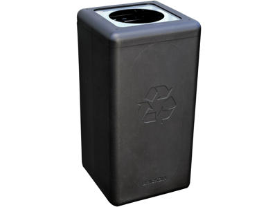 Affaldsspand til kildesortering sort genbrugsplast med Gråt låg