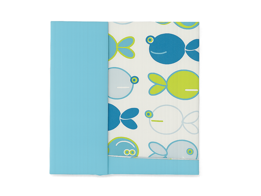 Sengesæt, baby 70x100cm Blå fisk