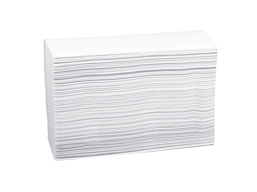 Håndklædeark 2-lags hvid 20x24cm 4000stk