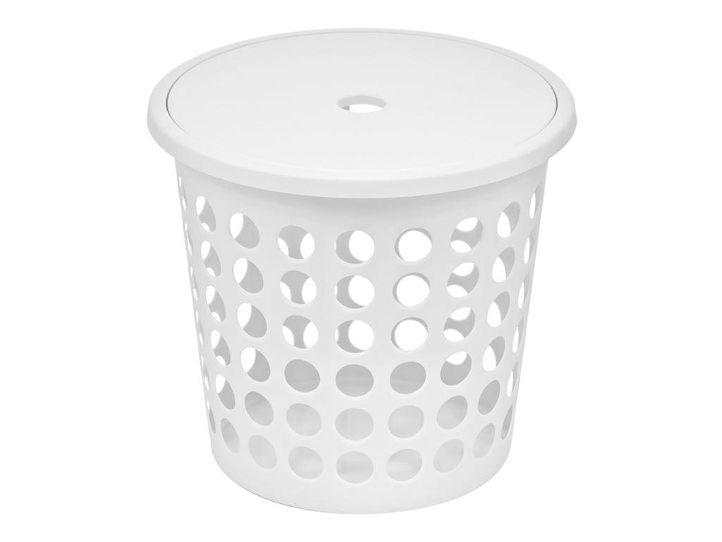 Vasketøjskurv med låg HVID 25 liter