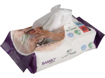 Vådservietter Bambo Nature, 12 x 80 stk., parfumefri, Svanemærkede, dermatologisk testet