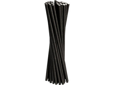 Sugerør 19,5 cm.  sort papir á 1000 stk.