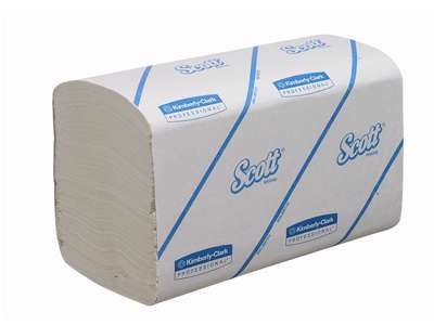 Papirhåndklæde, 31,5 x 21,5 cm , 1-lags, hvid, 15 x 212 ark, 3.180 ark i alt