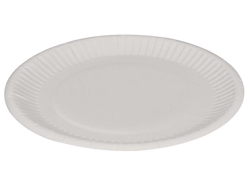 Flad ubehandlet paptallerken 18 cm á 1000 stk.