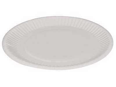 Flad ubehandlet paptallerken 18 cm á 1000 stk.