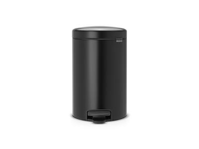 Pedalspand, 12 liter, 41,1 x 25,1 x 33,8 cm, soft close-låg, plast inderspand, mat sort – Brabantia NewIcon