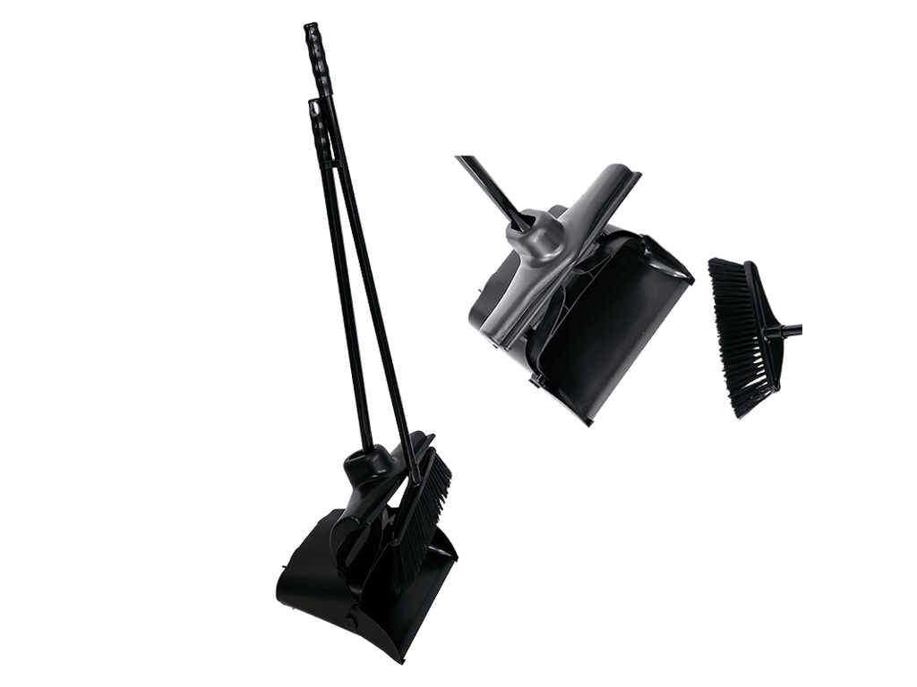 Fejesæt med langt skaft og lukket beholder sort aluminium