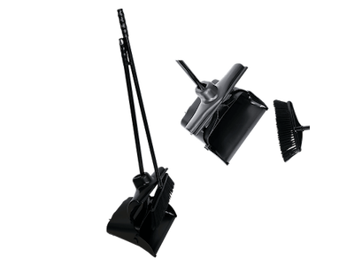 Fejesæt med langt skaft og lukket beholder sort aluminium