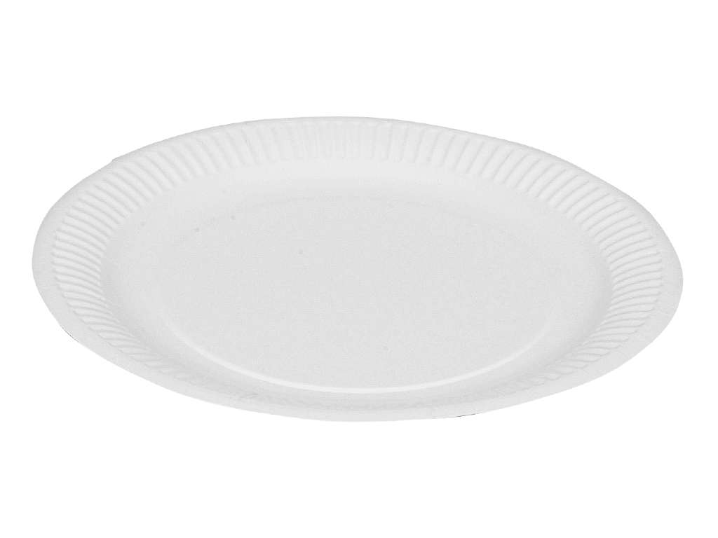 Flad  ubehandlet paptallerken 23 cm á 100 stk.