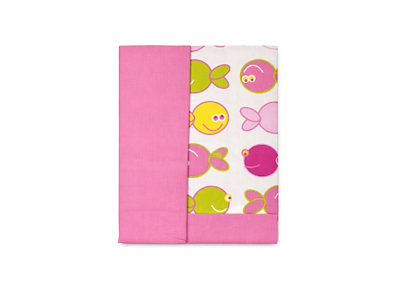 Sengesæt, baby 70x100cm Lyserød fisk