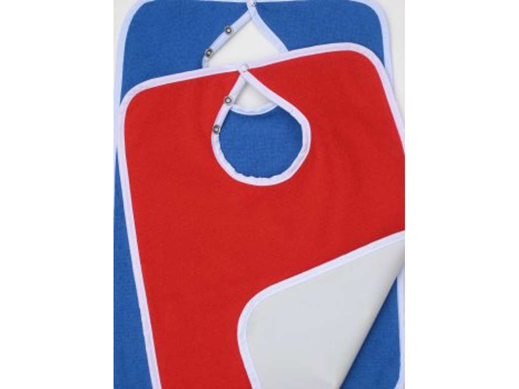 Hagesmæk frotté med vandtæt bagside BLÅ 35x51cm