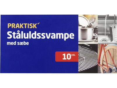 Ståluldsvamp med sæbe 16pk à 10stk