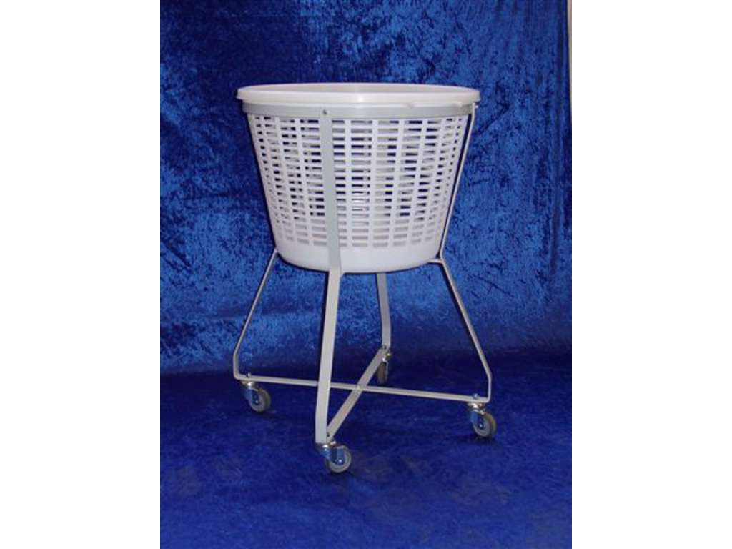 Vasketøjskurv med vogn HVID 30 liter
