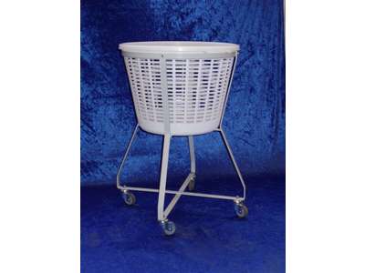 Vasketøjskurv med vogn HVID 30 liter