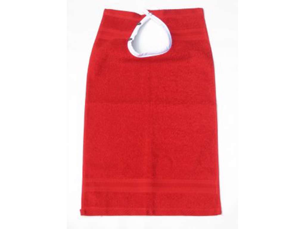 Hagesmæk frotté med tryklås RØD 30x50cm