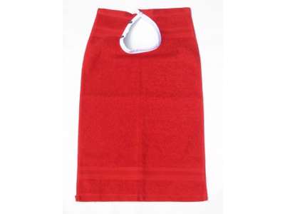 Hagesmæk frotté med tryklås RØD 30x50cm